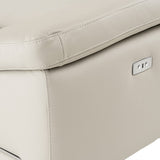 Mini Wonder - Italian Modern Grey Leather Sectional Sofa with Left Facing Recliner - View Image 1