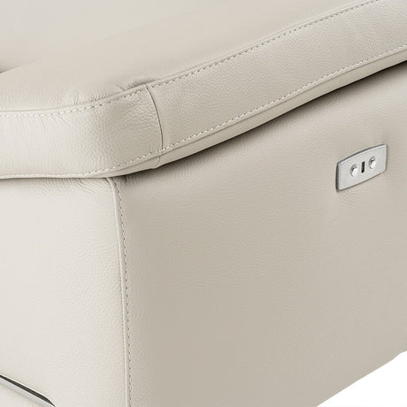 Mini Wonder - Italian Modern Grey Leather Sectional Sofa with Left Facing Recliner - View Image 1