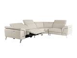 Mini Wonder - Italian Modern Grey Leather Sectional Sofa with Left Facing Recliner - View Image 1