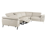 Mini Wonder - Italian Modern Grey Leather Sectional Sofa with Left Facing Recliner - View Image 1