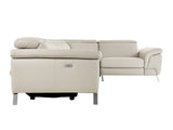 Mini Wonder - Italian Modern Grey Leather Sectional Sofa with Left Facing Recliner - View Image 1