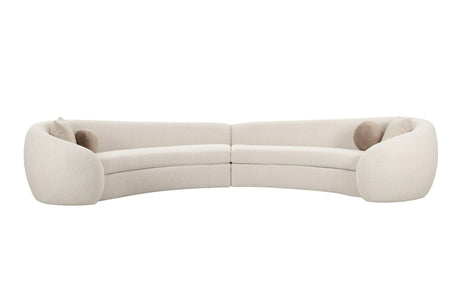 Modrest - Kilmer Modern Off-White Curved Fabric Sectional Sofa - Home Elegance USA