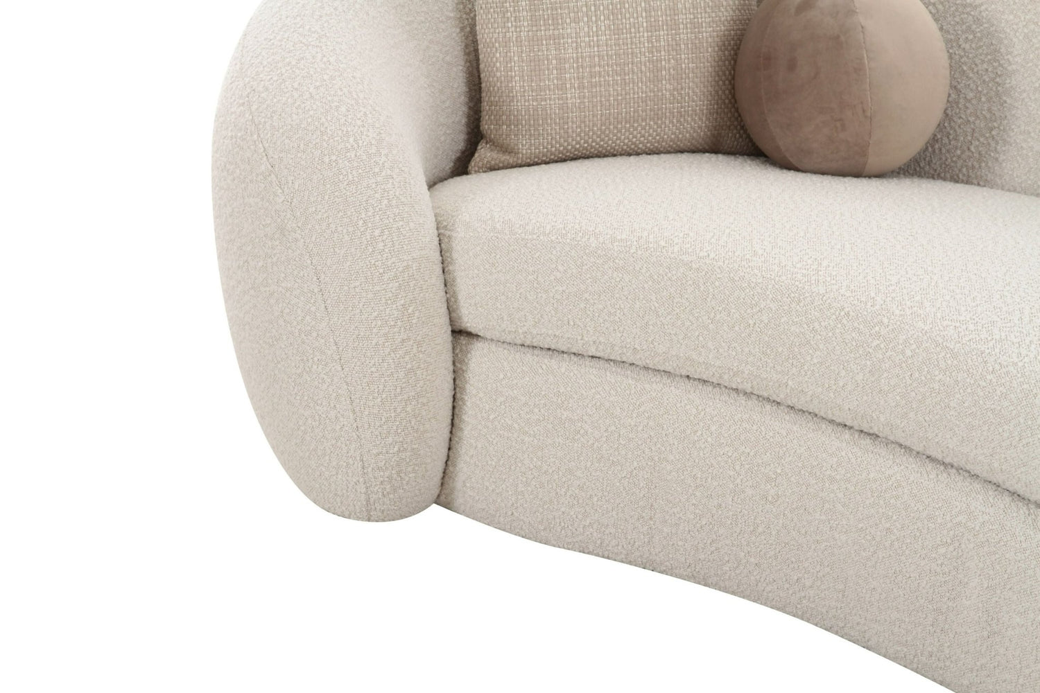 Modrest - Kilmer Modern Off-White Curved Fabric Sectional Sofa - Home Elegance USA