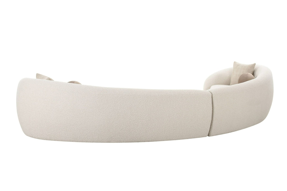 Modrest - Kilmer Modern Off-White Curved Fabric Sectional Sofa - Home Elegance USA