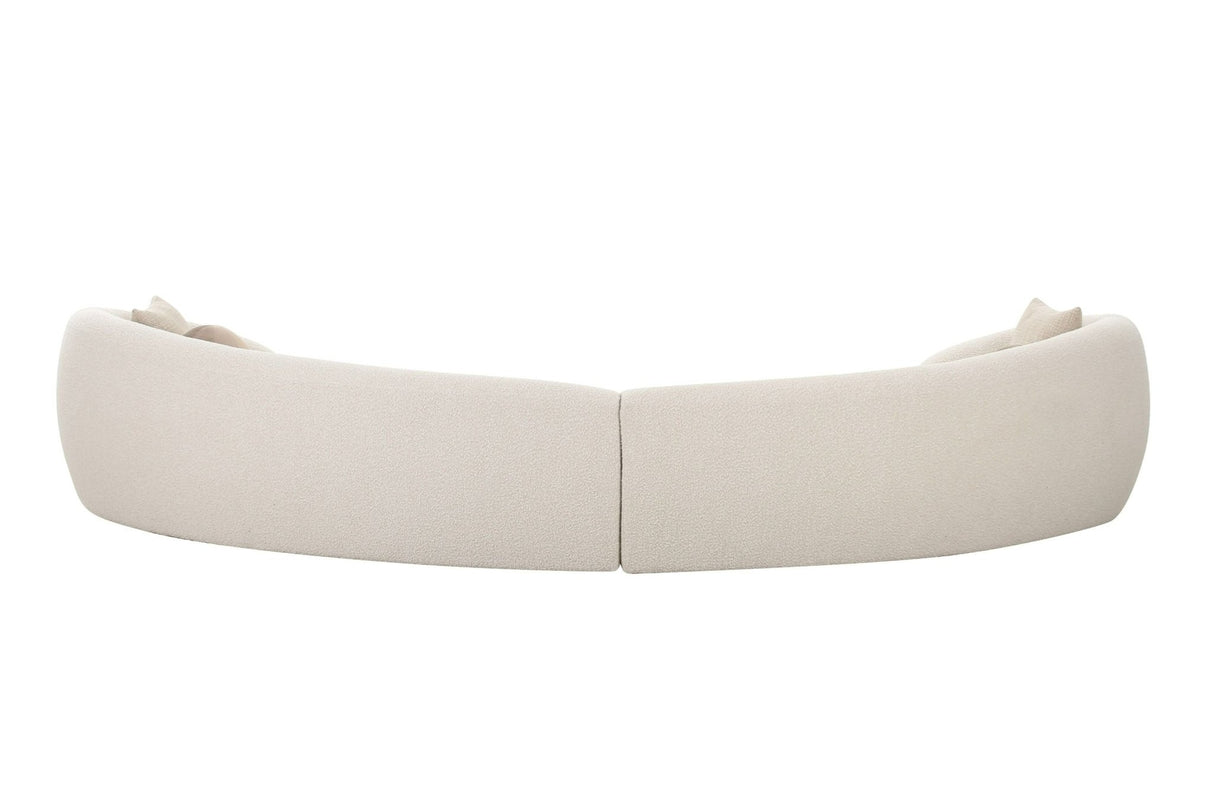 Modrest - Kilmer Modern Off-White Curved Fabric Sectional Sofa - Home Elegance USA