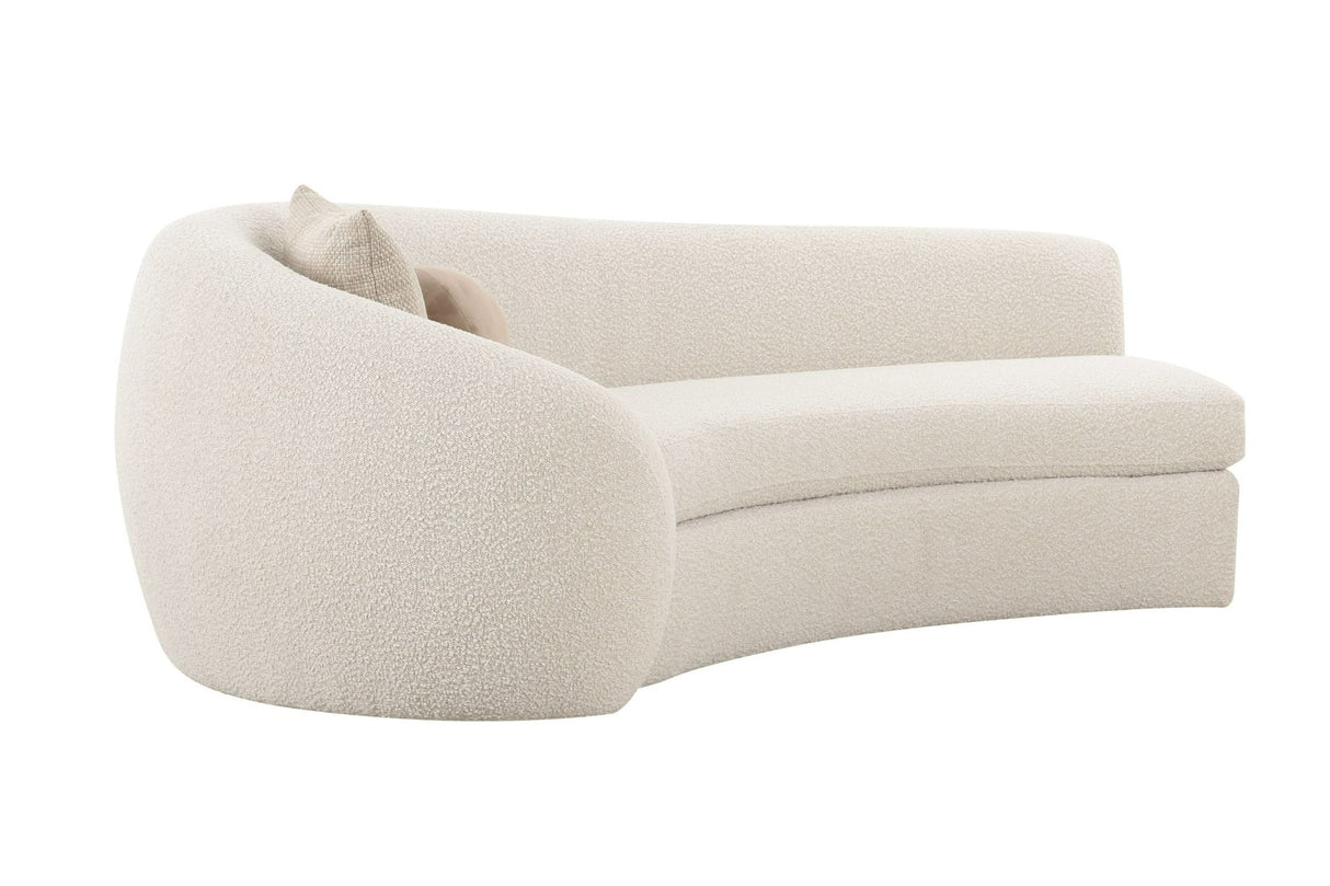 Modrest - Kilmer Modern Off-White Curved Fabric Sectional Sofa - Home Elegance USA