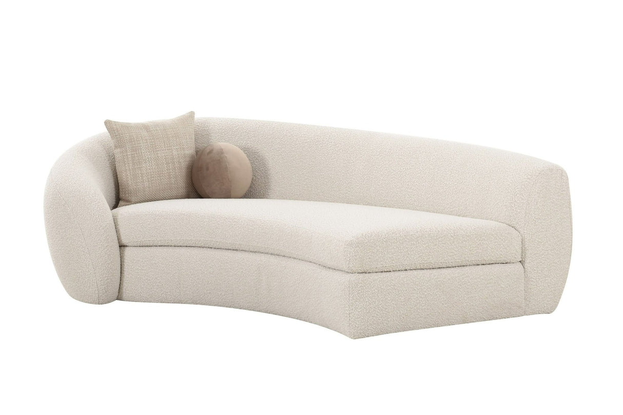 Modrest - Kilmer Modern Off-White Curved Fabric Sectional Sofa - Home Elegance USA