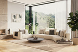 Siret - Modern Ivory Fabric Modular Sectional Sofa W/ Coffee Table - View Image 1