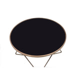 Acme - Valora Coffee Table 81830 Black Glass & Champagne Finish