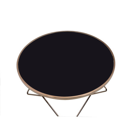 Acme - Valora Coffee Table 81830 Black Glass & Champagne Finish