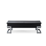 Acme - Calnan Coffee Table W/Lift Top 81855 Black High Gloss & Chrome Finish