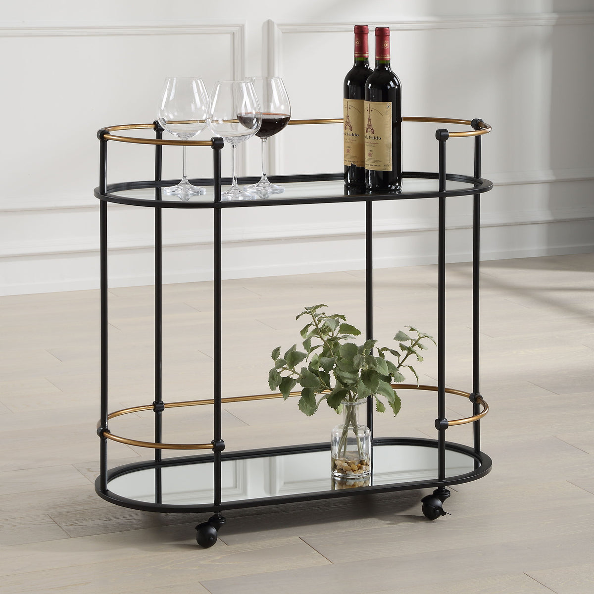 Andre Iron Bar Cart - Black by Uttermost - View 2