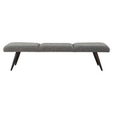 Bowtie Charcoal Fabric Bench - Dark Gray by Uttermost - View 6