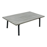 Suntide - Outdoor Grey Fabric + Beige Rattan + Grey Acacia Sofa Set - View Image 1