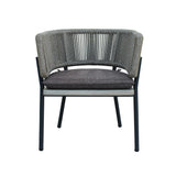 Suntide - Outdoor Grey Fabric + Grey Acacia + Beige Rattan Dining Set - View Image 1