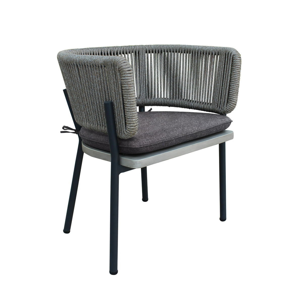Suntide - Outdoor Grey Fabric + Grey Acacia + Beige Rattan Dining Set - View Image 1