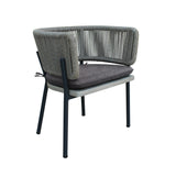 Suntide - Outdoor Grey Fabric + Grey Acacia + Beige Rattan Dining Set - View Image 1