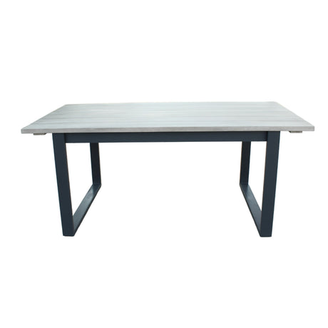 Suntide - Outdoor Grey Fabric + Grey Acacia + Beige Rattan Dining Set - View Image 1