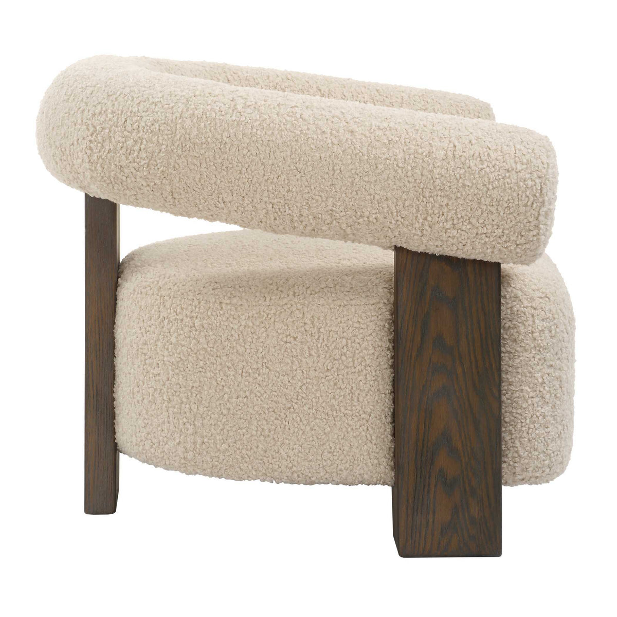 Lennox Shearling Accent Chair Beige / Brown - Beige / Dark Brown by Uttermost - View 5