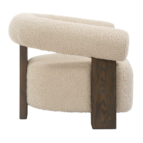 Lennox Shearling Accent Chair Beige / Brown - Beige / Dark Brown by Uttermost - View 5