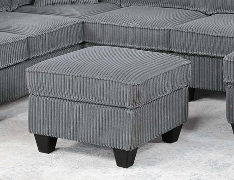 LAF Loveseat With USB Port Modern style 5pc Sectional Set Corner Wedge Armless Chair Cocktail Ottoman RAF Loveseat With Storage Fog Finish Primary Living Room - sold by Home Elegance USA