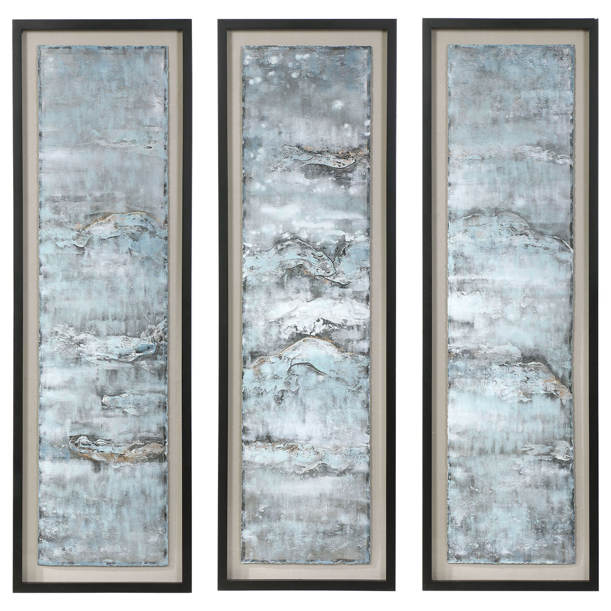 Ocean Swell Painted Metal Art (Set of 3) - Blue by Uttermost - View 1
