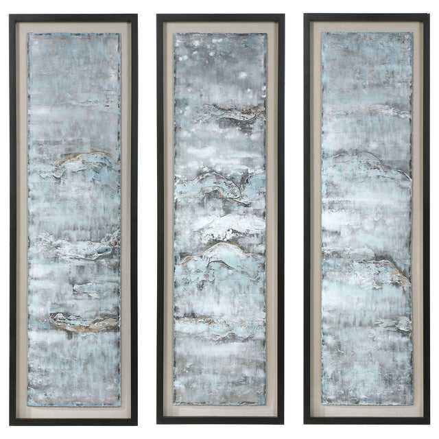 Ocean Swell Painted Metal Art (Set of 3) - Blue by Uttermost - View 1