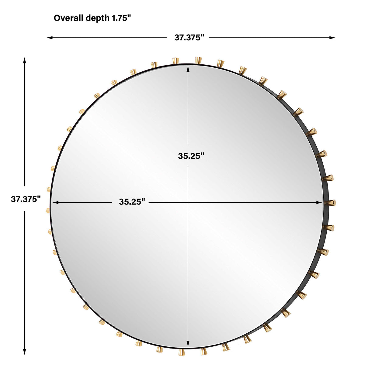 Cosmopolitan Round Mirror - Black / Silver by Uttermost - View 7