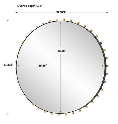 Cosmopolitan Round Mirror - Black / Silver by Uttermost - View 7