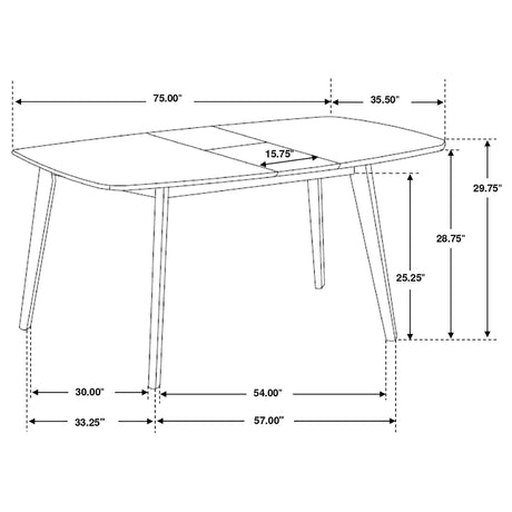 Lana Natural Walnut 5-piece Dining Set - sold by Home Elegance USA
