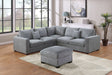L-Sectional Sofa Corduroy Fog Color LAF And RAF Loveseats Corner Wedge Ottoman 4pcs Sectional Set Couch Living Room Furniture - sold by Home Elegance USA
