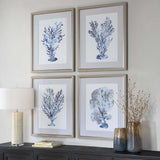 Shibori Coral Framed Prints (Set of 4) - Light Gray by Uttermost - View 3