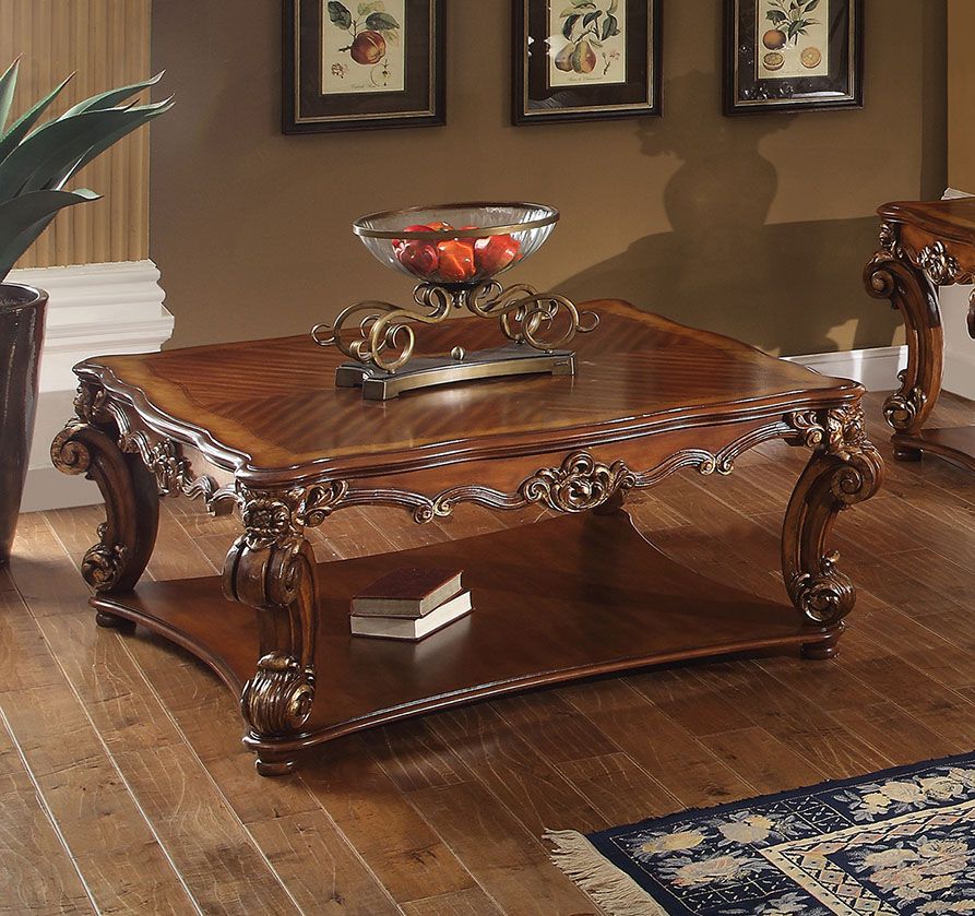 Acme - Vendome Coffee Table (Square) 82002 Cherry Finish