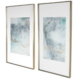 Undulating Oro Abstract Prints (Set of 2) - Blue / White by Uttermost - View 4