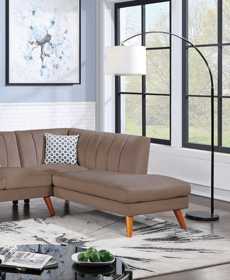 Contemporary 2-Pcs Sectional Set Living Room Furniture Light Brown Velvet Couch Left Facing Sofa, Right Facing Chaise Plush Cushion - sold by Home Elegance USA