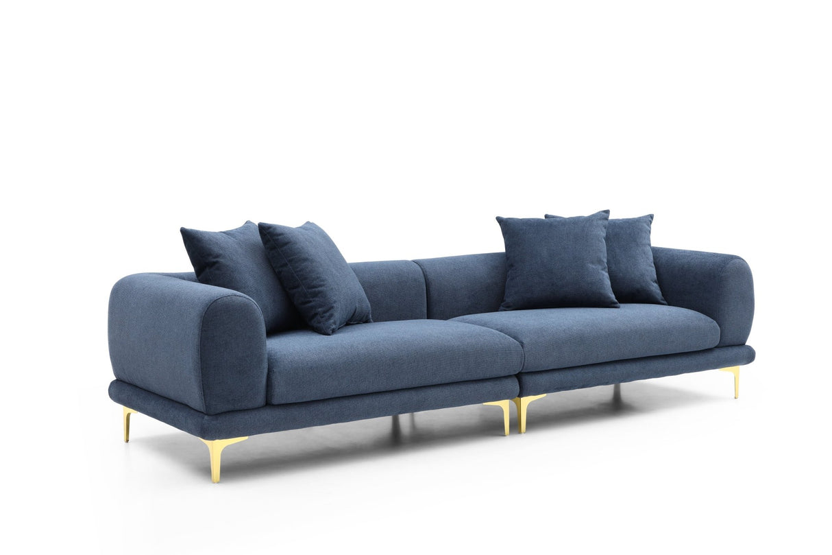 108.3'' Modern Sofa Couch 4 - Seater Fabric Sofa for Livingroom Office BLUE - W876S00044 - image - 1