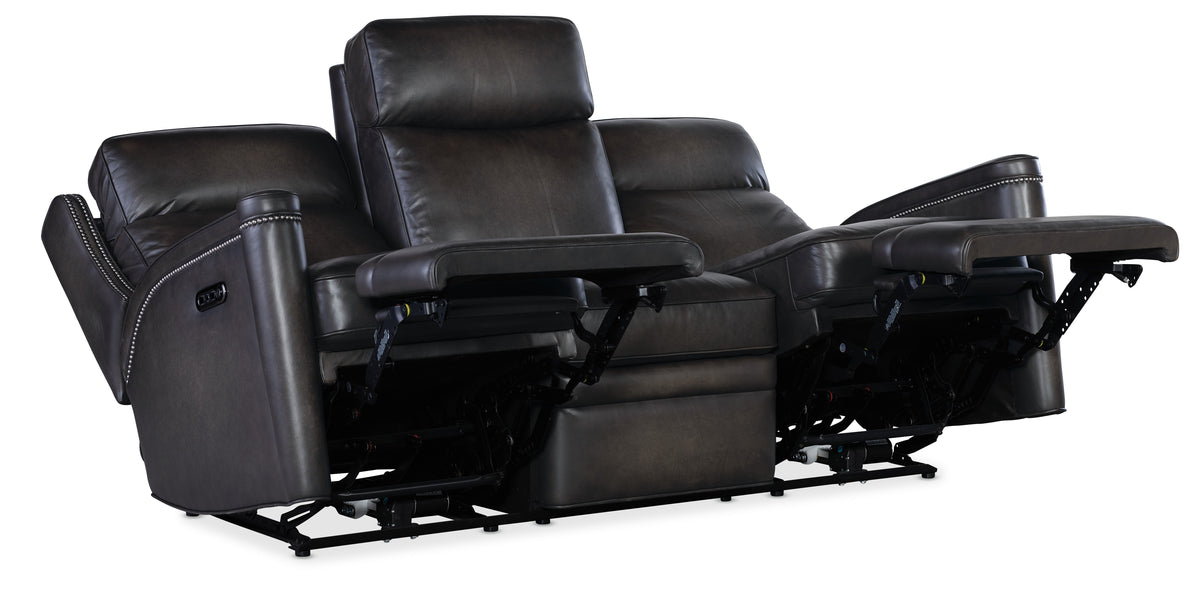 Hamilton Power Sofa With Power Headrest - Dark Brown / Dark Gray by Hooker Furniture - View 4