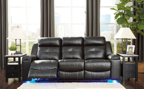 Ashley Black Kempten Reclining Sofa - Faux Leather - 8210588 - Home Elegance USA - 2