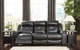 Ashley Black Kempten Reclining Sofa - Faux Leather - 8210588 - Home Elegance USA - 3