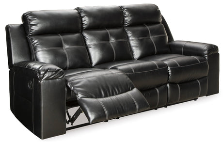 Ashley Black Kempten Reclining Sofa - Faux Leather - 8210588 - Home Elegance USA - 4