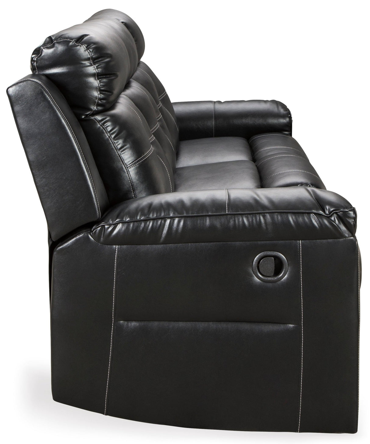 Ashley Black Kempten Reclining Sofa - Faux Leather - 8210588 - Home Elegance USA - 6