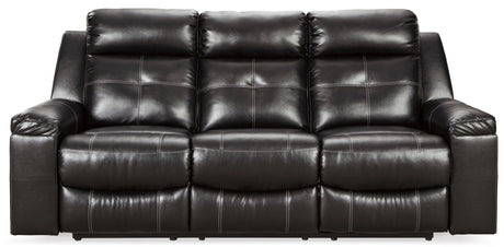 Ashley Black Kempten Reclining Sofa - Faux Leather - 8210588 - Home Elegance USA - 7