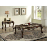 Acme - Latisha Coffee Table 82145 Marble Top & Antique Oak Finish