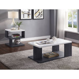 Acme - Pancho Coffee Table 82170 White High Gloss Top & Gray Finish