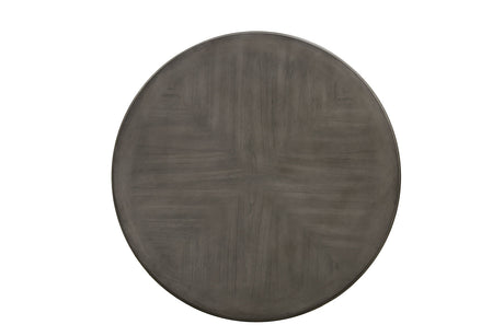 Transitional Style Gray Finish 5pc Counter Height Dining Table Set 1x Table 4x Chairs Round Table Open Shelves Padded Seat And Back - sold by Home Elegance USA