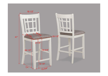 5Pc Counter Height Dining Set Finish Light Gray Upholstery Fabric Wooden Dining Room Furniture Chalk Gray - sold by Home Elegance USA