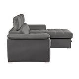 Ferriday Gray Sleeper Sectional with Pull-Out Bed & Storage – Homelegance - sold by Home Elegance USA