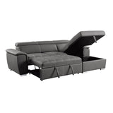 Ferriday Gray Sleeper Sectional with Pull-Out Bed & Storage – Homelegance - sold by Home Elegance USA