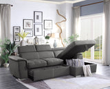Ferriday Gray Sleeper Sectional with Pull-Out Bed & Storage – Homelegance - sold by Home Elegance USA