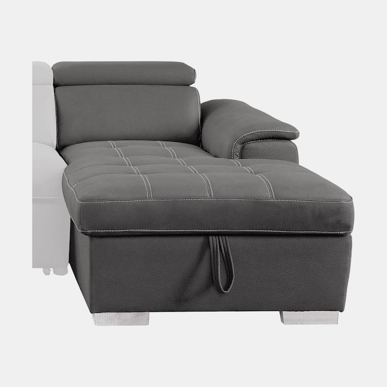 Ferriday Gray Sleeper Sectional with Pull-Out Bed & Storage – Homelegance - sold by Home Elegance USA
